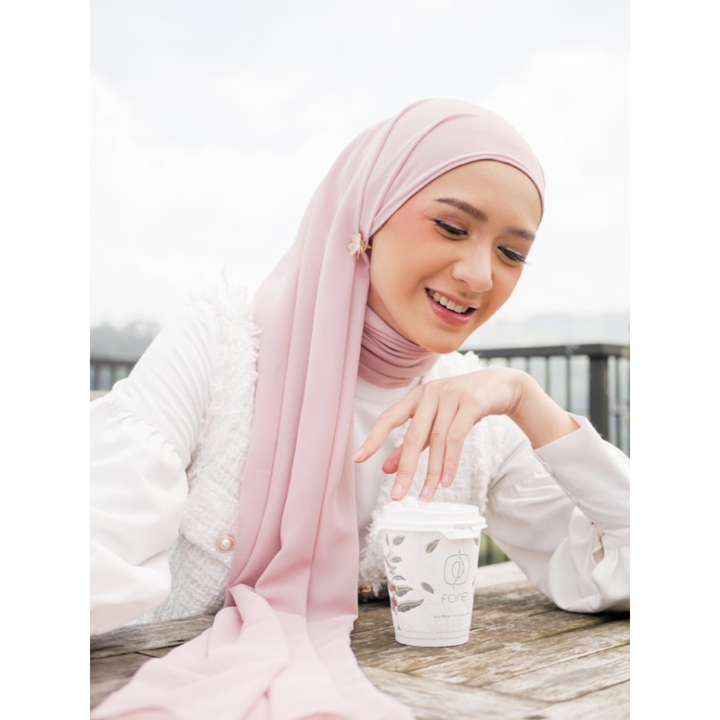 Hijab Pashmina Instan Polos - Zoya Pashmina CANTIQA - Bahan Ceruty