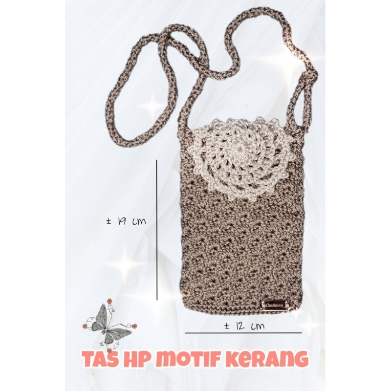 Tas HP rajut motif kerang