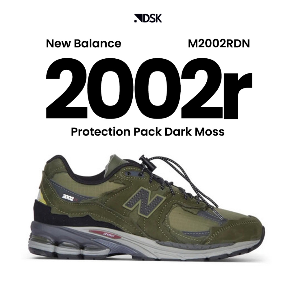 New Balance 2002R M2002RDN Protection Pack Dark Moss 100% Original Sneakers Casual Pria Wanita Sepat