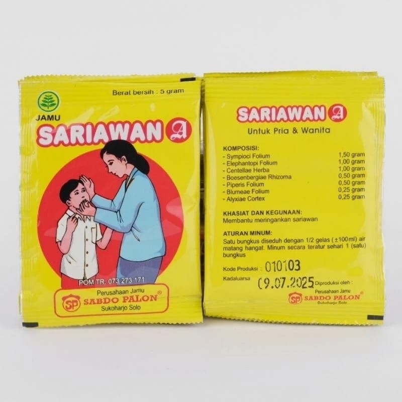 

Jamu Serbuk Sariawan A (1 Pack Isi 10 Sachet) Sabdo Palon