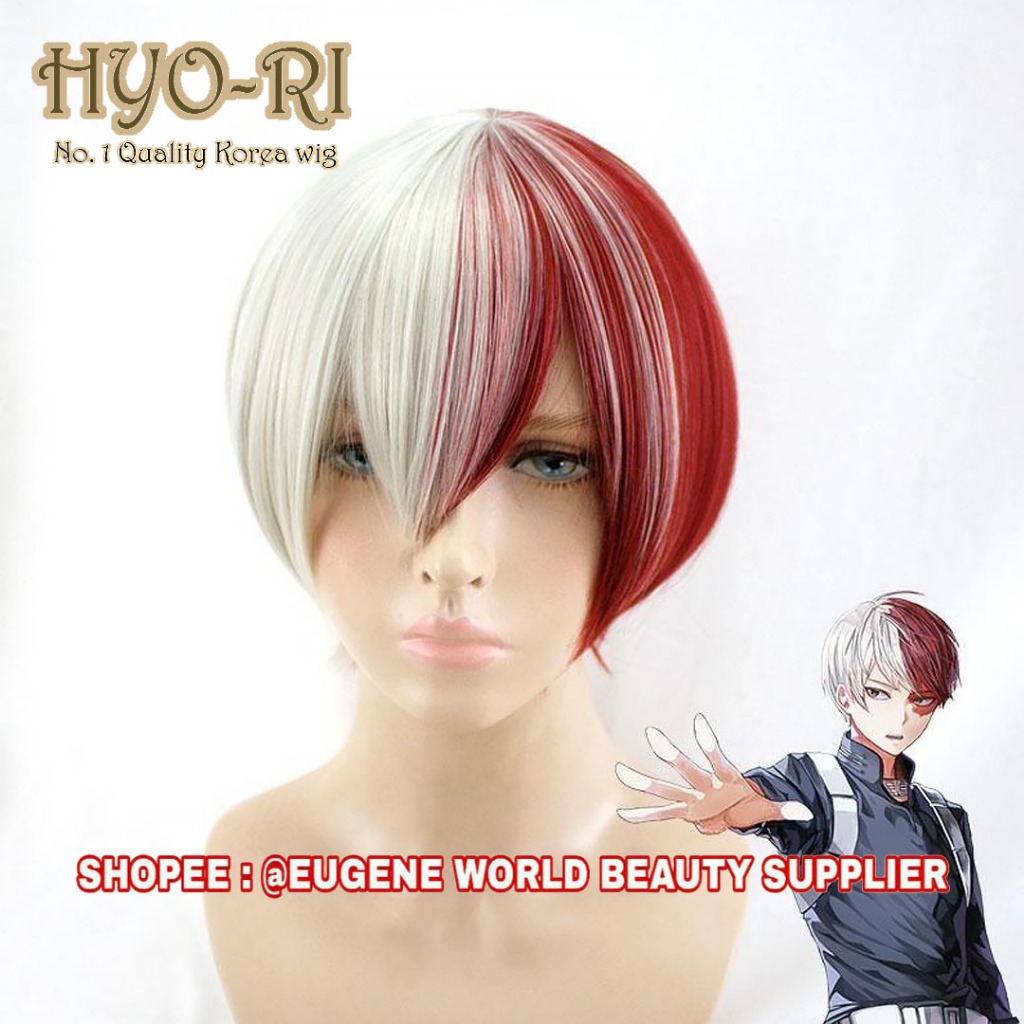 READY STOCK STYLED - WIG TODOROKI SHOTO WIG SHOTO TODOROKI WIG COSPLAY ANIME MY HERO ACADEMIA WIG
