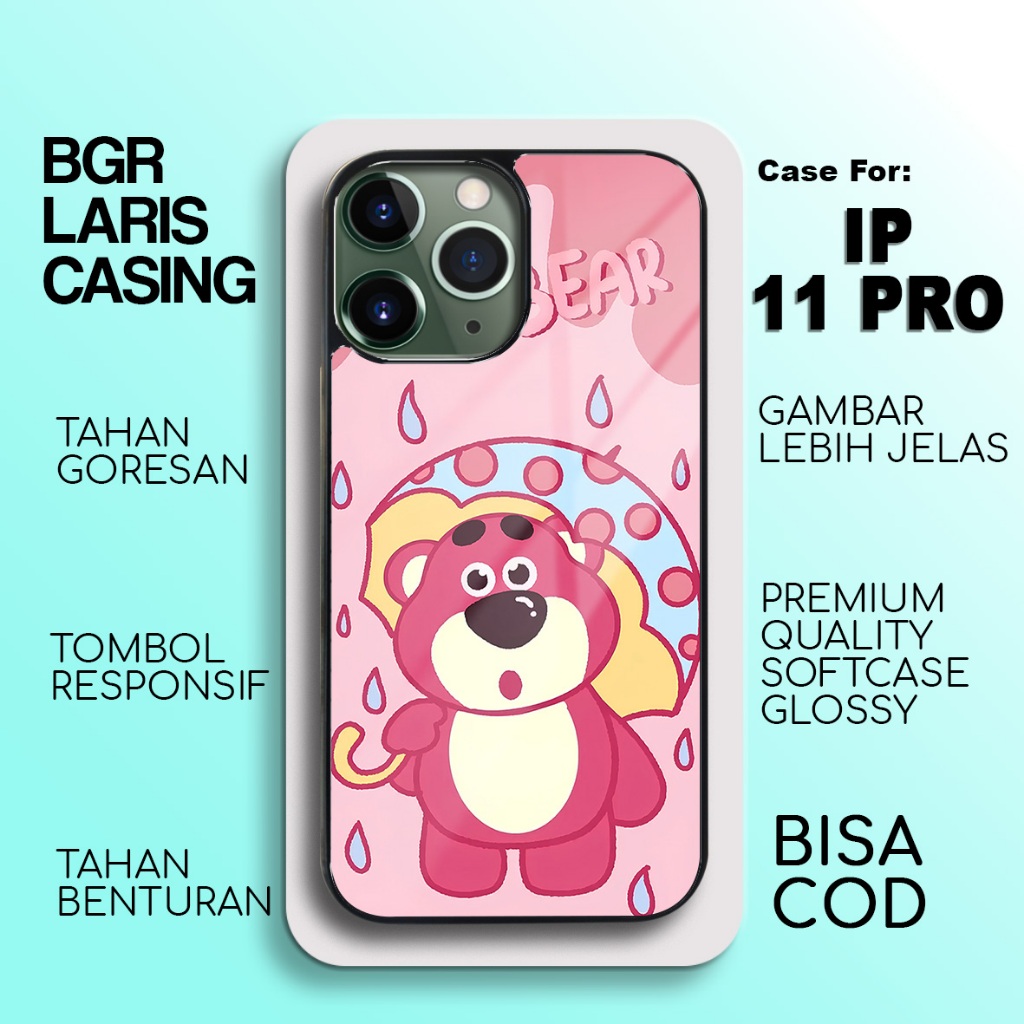Case IP 11 Pro Terbaru - IP 11 Pro Motif Lotso cute - Hardcase Premium Glossy - Softcase Hp IP - Cas