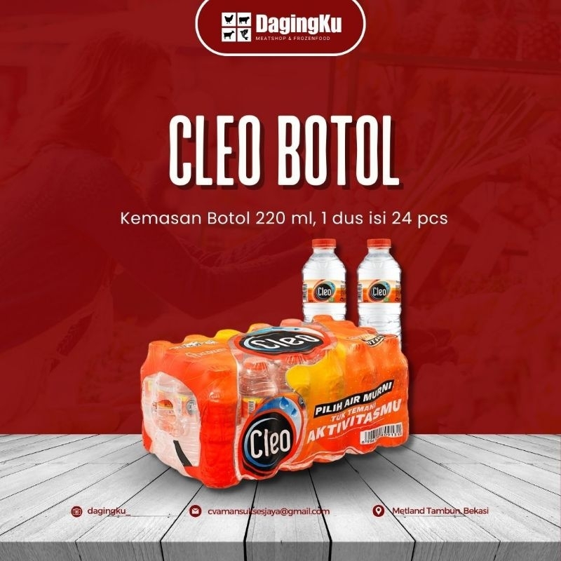 

Cleo Mini 220ml-1Dus Isi 24 Botol -Air Minum Cleo