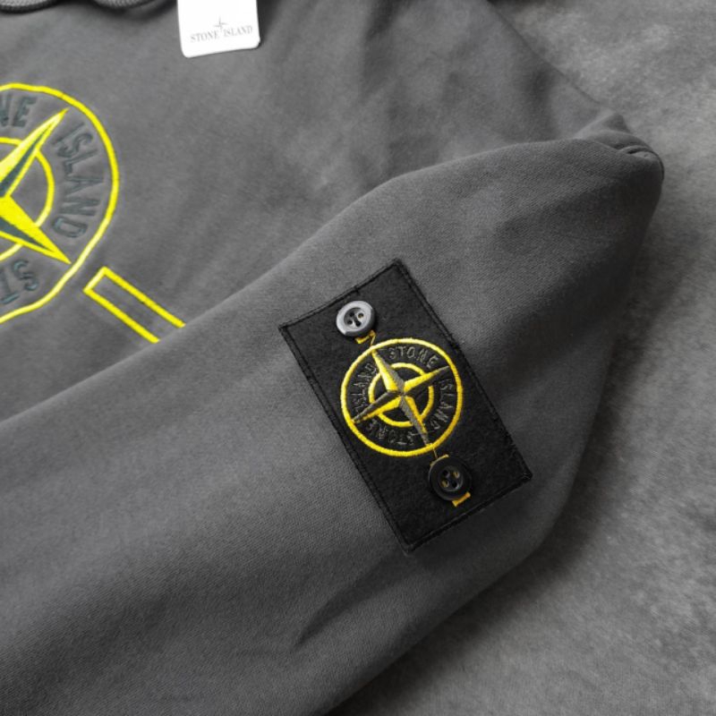 HOODIE STONE ISLAND LOGO GRAY L & XL