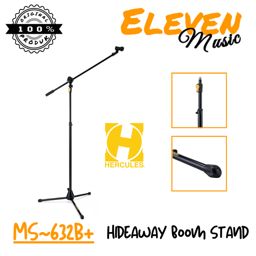 Stand Mic Hercules MS632B Plus Tripod Base Boom Mic Stand Hercules MS-632B