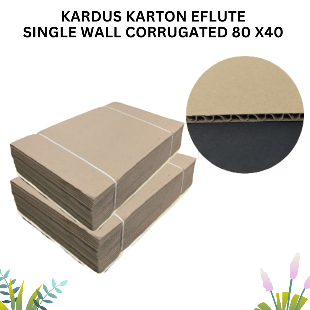 KARDUS COKLAT TEBAL / KARDUS LEMBARAN /  ( 80 X 40 ) SINGLE WALL CORRUGATED EFLUTE SHEET BARU ( LEMB