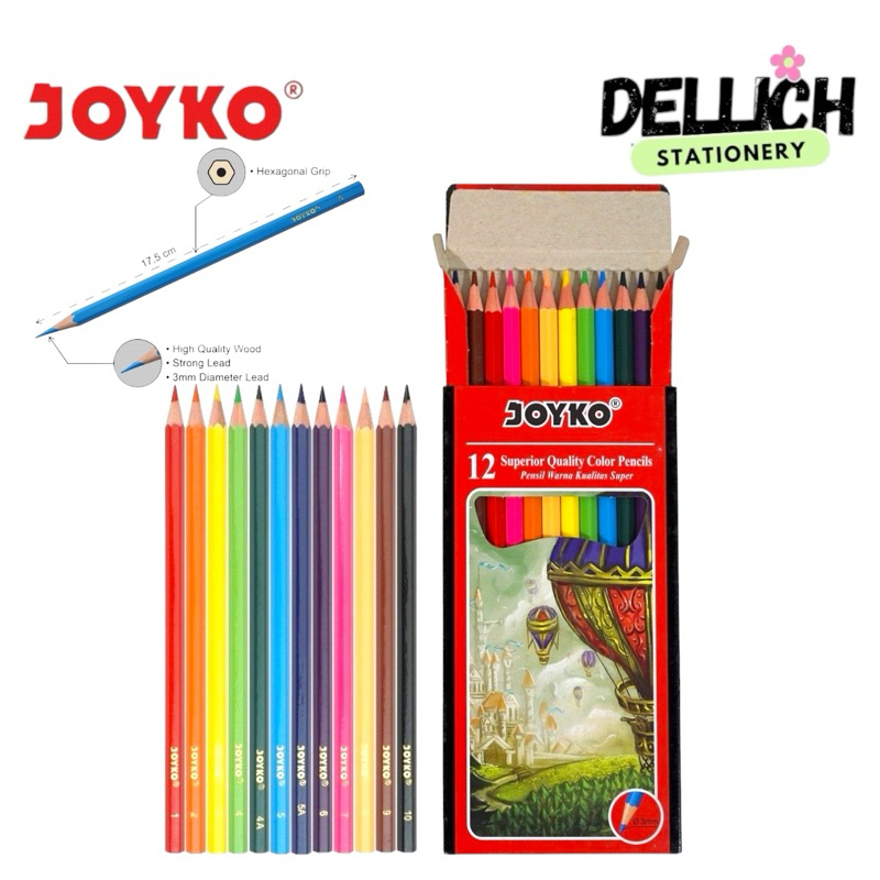

PENSIL WARNA 12 WARNA PANJANG JOYKO CP-100