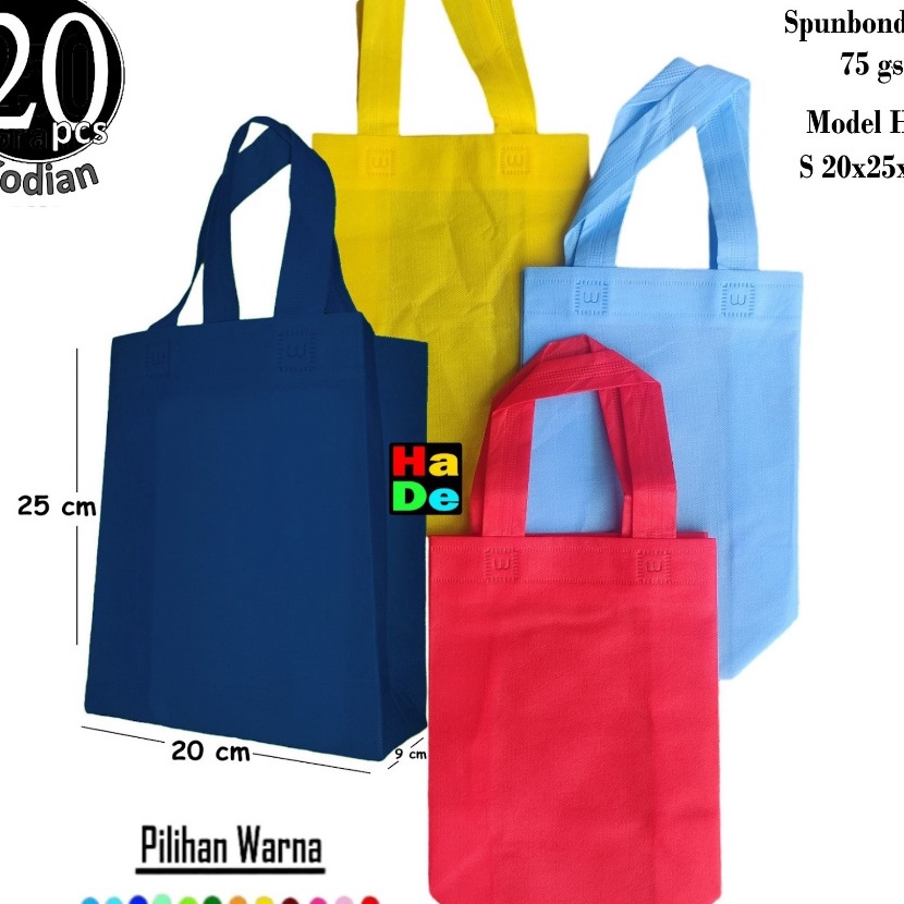 

KF7 1 Kodi isi 2 Tas Kain Spunbond Kotak Handle Box Goodie Bag Ukuran S 2x25x9 cm Kantong Belanja Lipat Serbaguna Goody Bag Bingkisan Souvenir Ultah Ulang Tahun Pernikahan Tas HP Ponsel Kosmetik dll Polos Murah