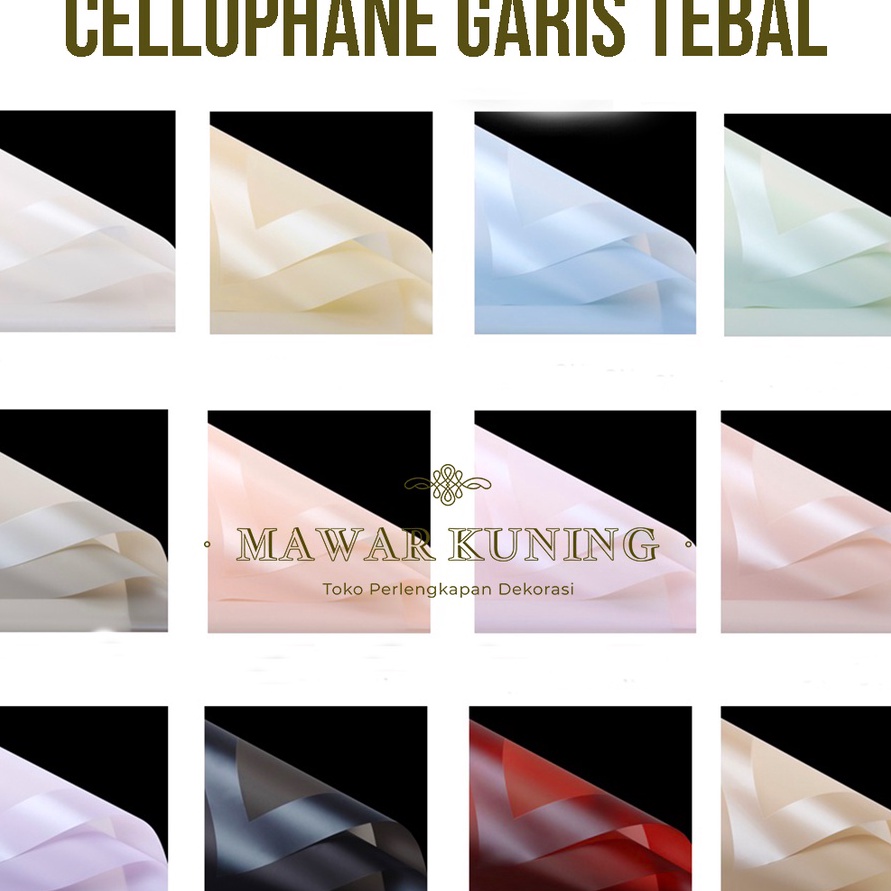 

Bonus 2 Lembar Cellophane Garis Tebal Kertas Pembungkus Buket Bunga IYWF