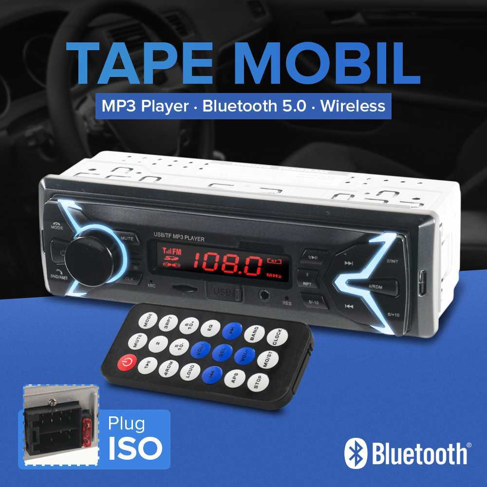 TAPE AUDIO MOBIL MP3 PLAYER LCD RGB TAPE MOBIL AUDIO BLUETOOTH 5.0 WIRELESS 60W