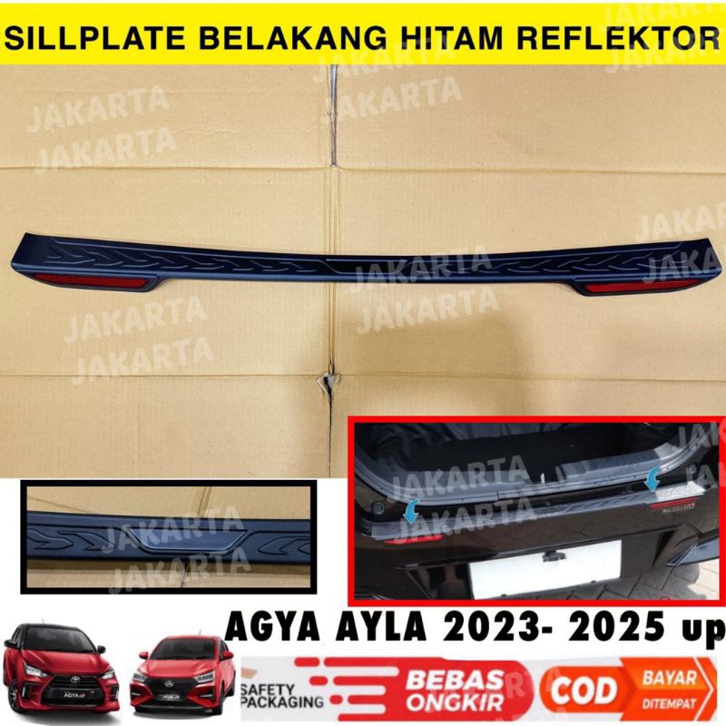 Sillplate Belakang Agya Ayla 2023 2024 2025 Up Hitam Reflektor