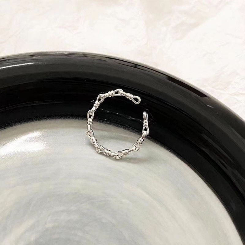 Cincin rantai perak model terbuka open ring open chain ring cincin fashion korea model rantai cincin