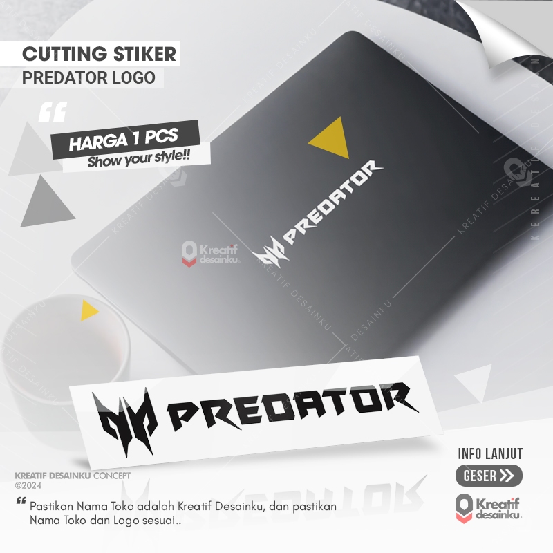 Cutting Stiker Predator Logo Text Variasi Motor Mobil Sticker Veriasi Aksesoris Timbul Keren Huruf J