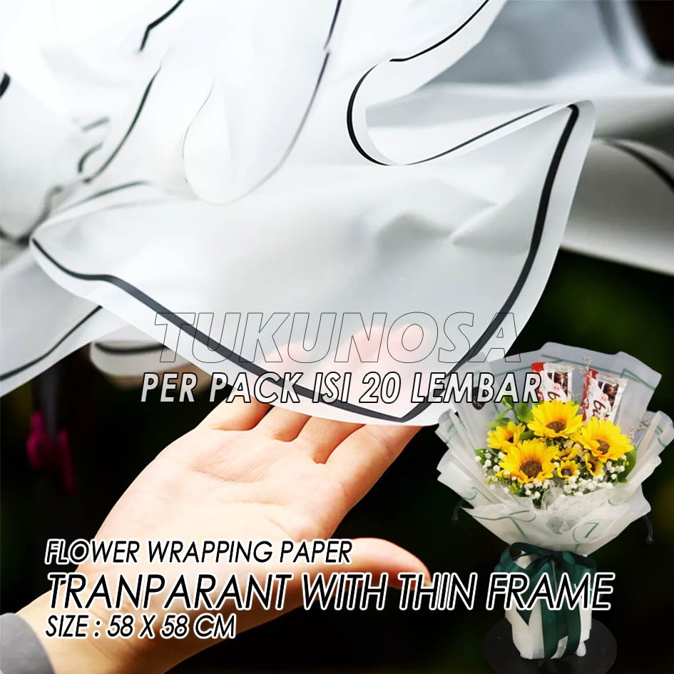 

PERPACK FLOWER WRAPPING PAPER TRANSPARANT THIN FRAME CELLOPHANE KERTAS BUKET BUNGA