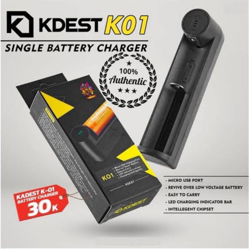 Charger Kdest 1 slot K01 18650 / 21700 Slot Original