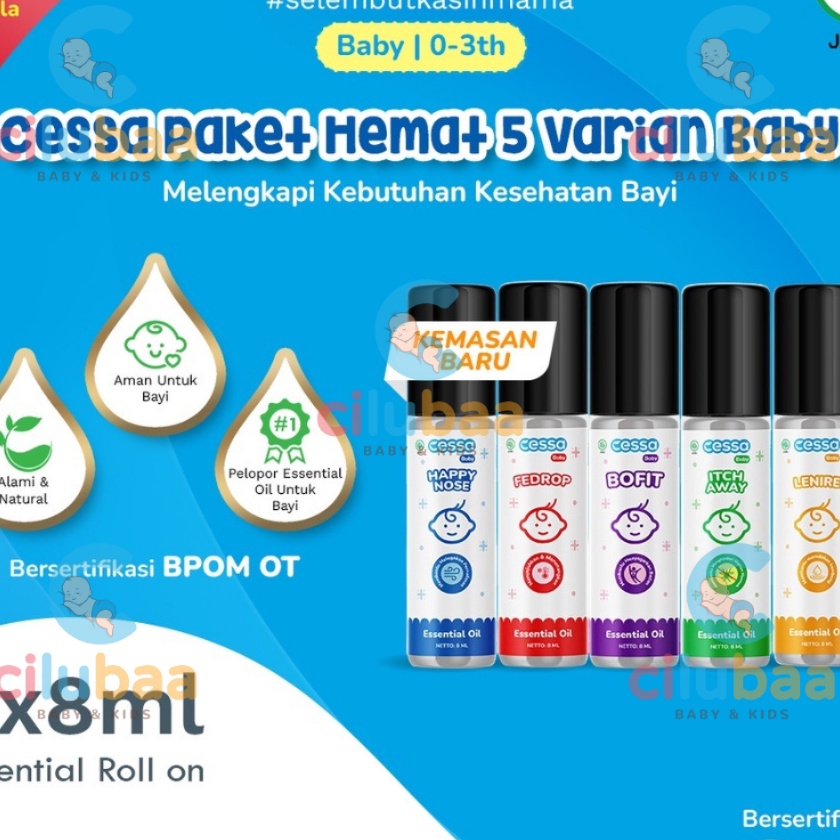 

Wah Cessa Baby Essential Oil 2 thn Happy Nose FeDrop Itch Away Lenire Bofit