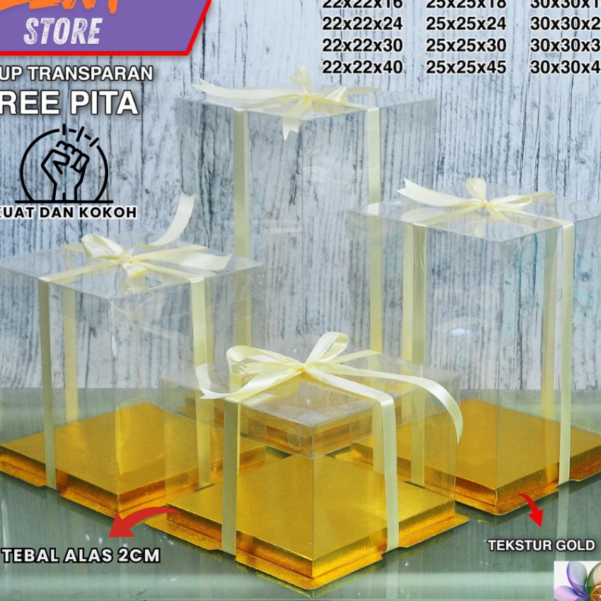 

Terbaik Cake Box Mika Dus Kotak Kue 26 x 26 cm Tutup Transparant PET
