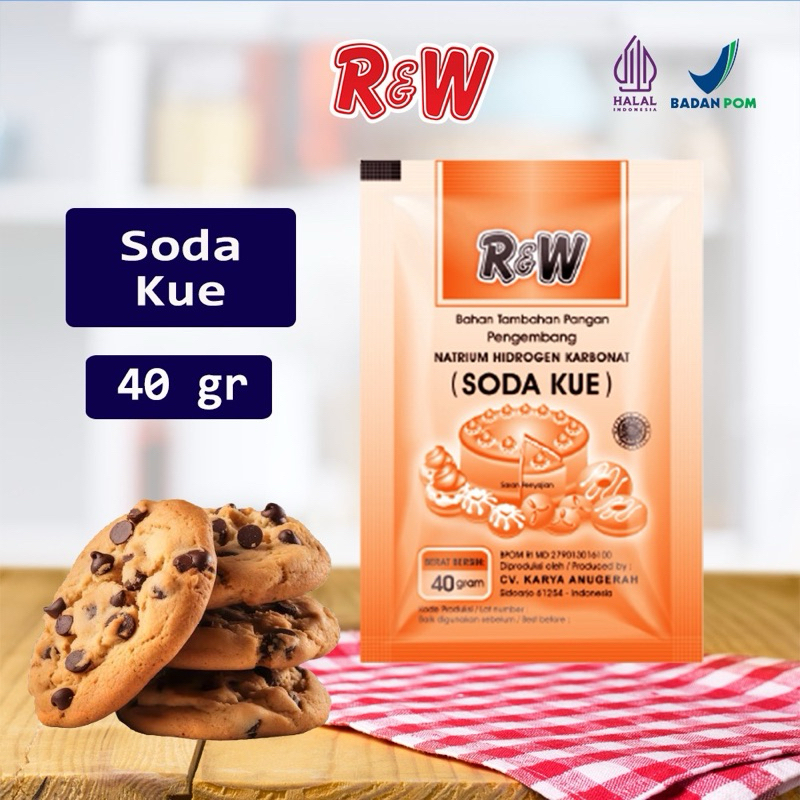 

Soda Kue Baking Soda Pengembang Kue Rajawali R&W 40 Gram