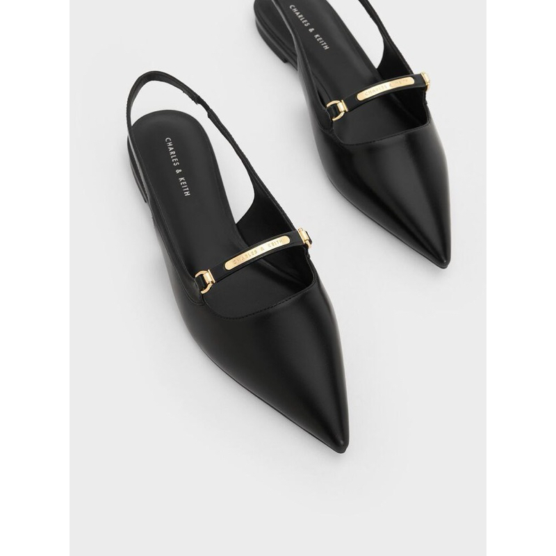 CK Metallic Bar Accent Slingback Flats