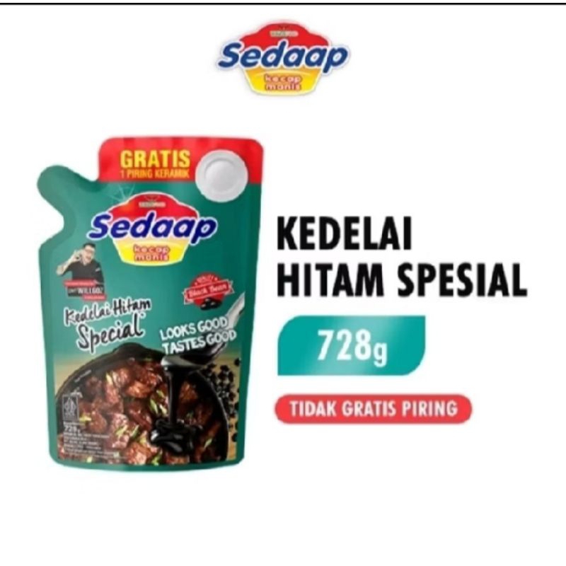 

kecap sedap 728g kedelai hitam spesial berhadiah piring cantik