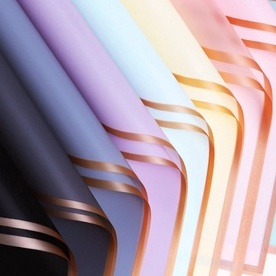 

Terkini 2 lembar Gold Border Cellophane Flower Wrapping Kertas Bunga Buket Bunga