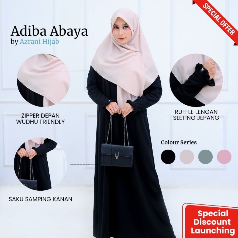Azrani Hijab - Adiba Abaya Knit Premium Dress Gamis Perempuan Pakaian Wanita Muslimah Syari