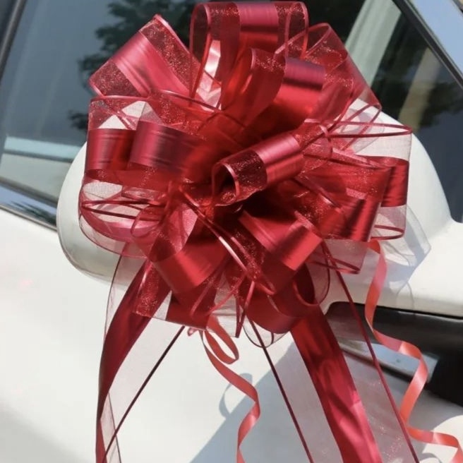 

HJ6 SUPER JUMBO Pita Tarik POM 65mm 18cm diameter 25cm Organdi Kado Serut