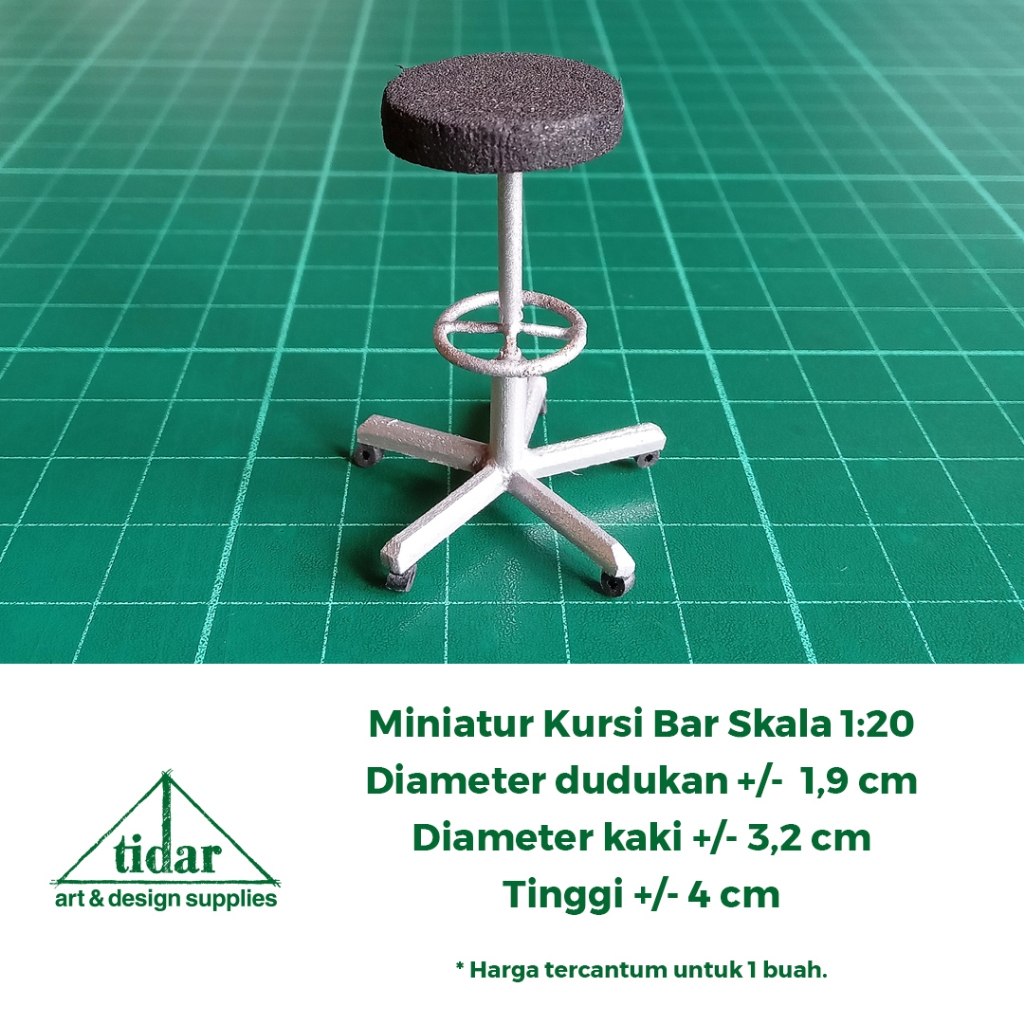 

[MR] HR - Miniatur Kursi Bar Skala 1:20 - Maket Bangku Kafe - Stool Cafe