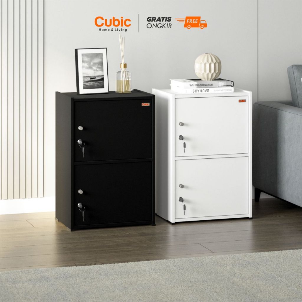 Cubic Rak Pintu 2 Susun Minimalis / Lemari Buku Serbaguna / Kabinet Kecil / GENIO LSG 2A