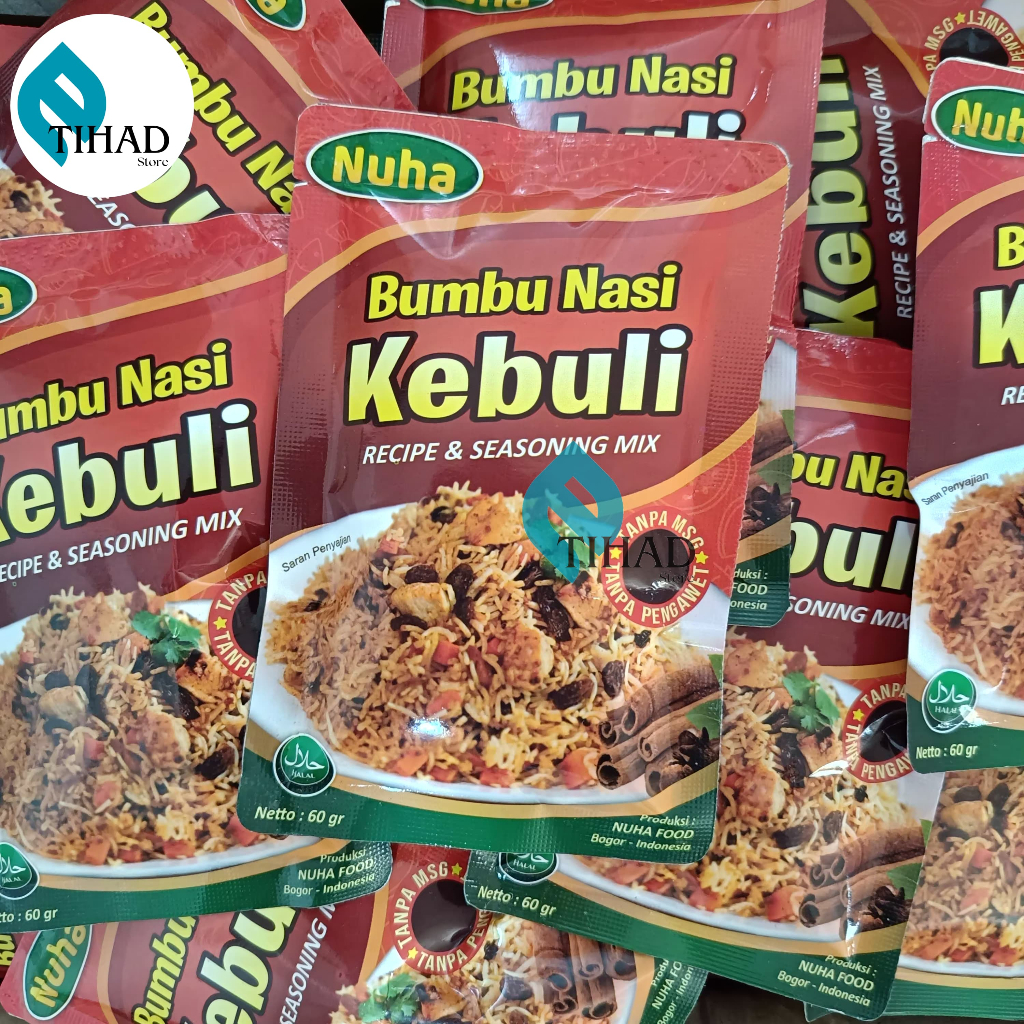 

Bumbu Nasi KEBULI Instant Bumbu Nasi Kabuli Sachet ORIGINAL 100% NON MSG & PENGAWET 60gr - NUHA FOOD