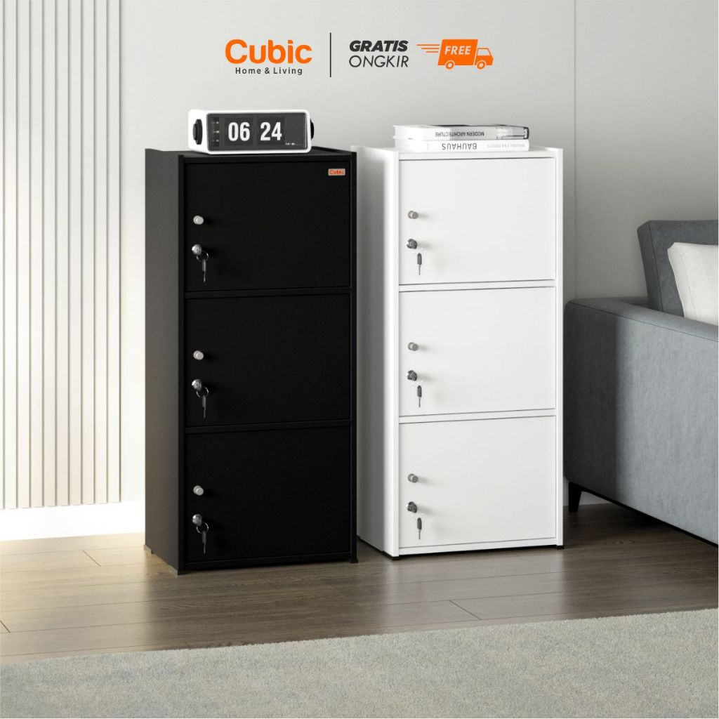 Cubic Rak Pintu 3 Susun Minimalis / Lemari Buku Serbaguna / GENIO LSG 3A
