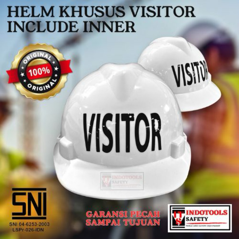 HELM PROYEK PUTIH KHUSUS VISITOR INCLUDE INNER FULLSET