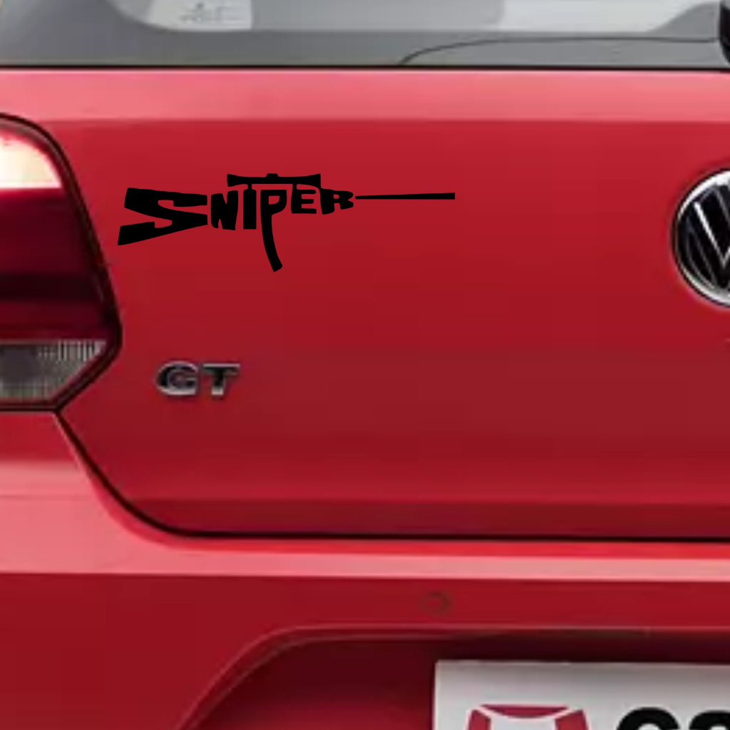 CUTTING STICKER MOBIL SNIPER STIKER BAGASI MOBIL KEREN