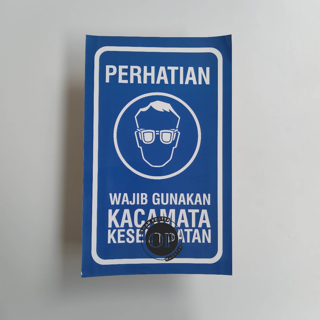 

Stiker Wajib Menggunakan Kaca Mata Keselamatan - Stiker Himbauan Gunakan Kaca Mata Keselamatan