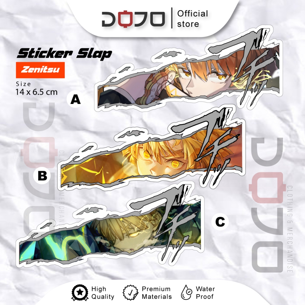

Sticker VINYL Kimeetsu No Yaiba Zenitsu motor mobil notebook binder laptop pc gaming JDM slap eyes murah