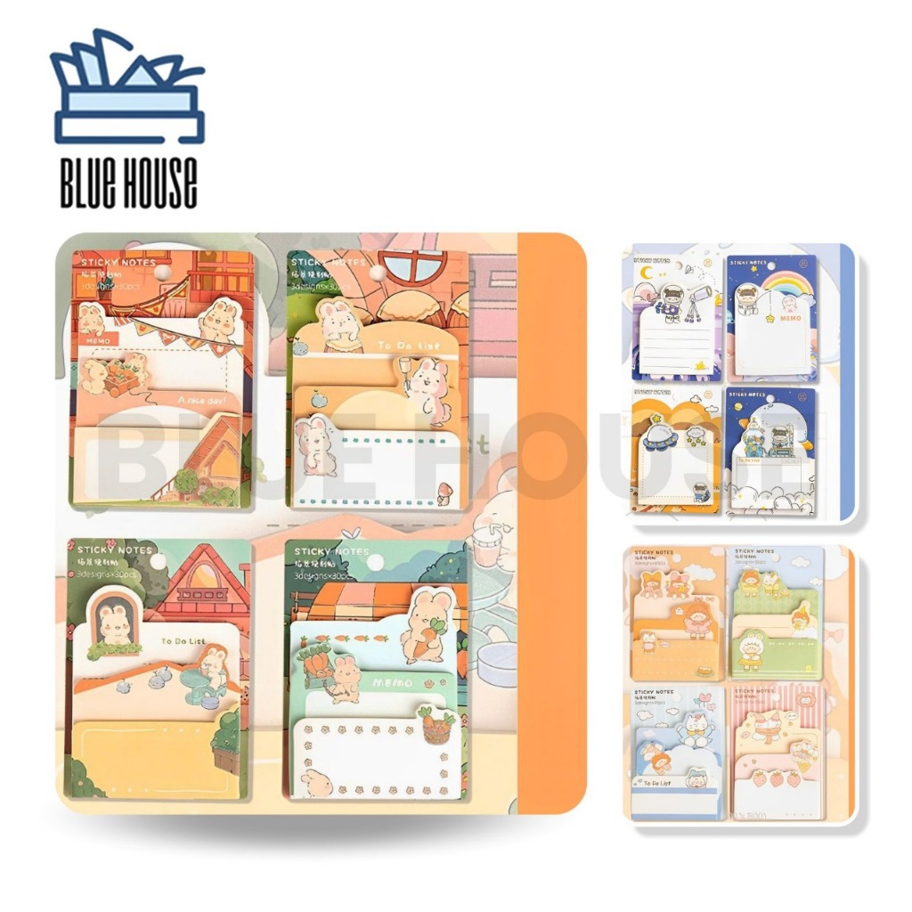 

Sticky Note Kertas Memo Motif Karakter Lucu 1 Set Isi 4 Pack 200 Lembar