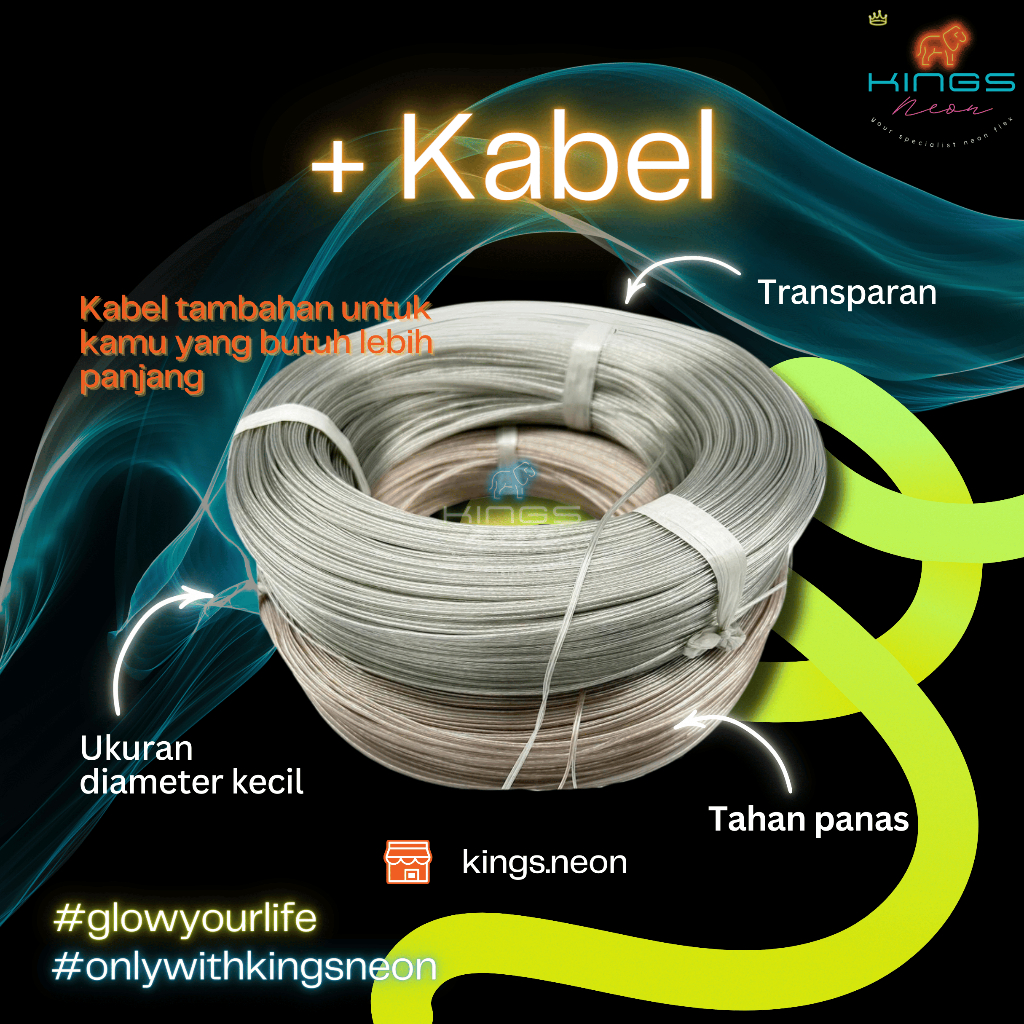Kabel Transparan Tambahan untuk Lampu Neon Flex