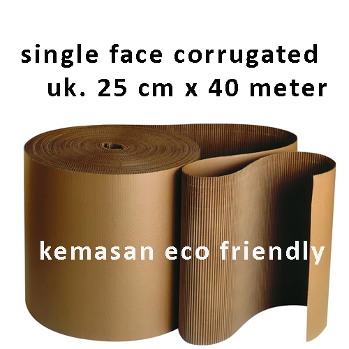 

Karton Lembaran Polos Single Face 1 ROLL Uk. Lebar 25 cm x 40 Meter Packing Murah Single Face / Corrugated Roll / Karton Packing