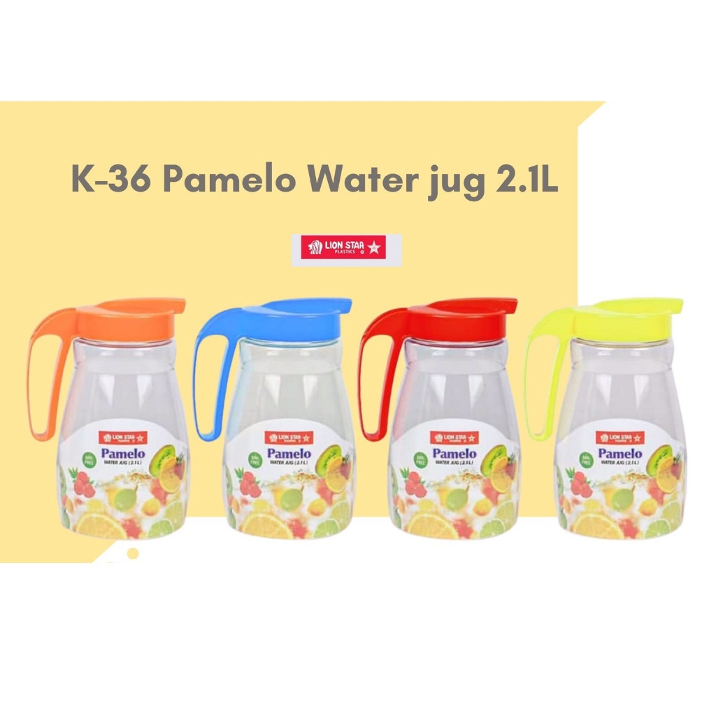 Teko air/ tempat minyak lion star PAMELO 2,1 Liter water jug pamelo 2,1L tempat minum plastik bening