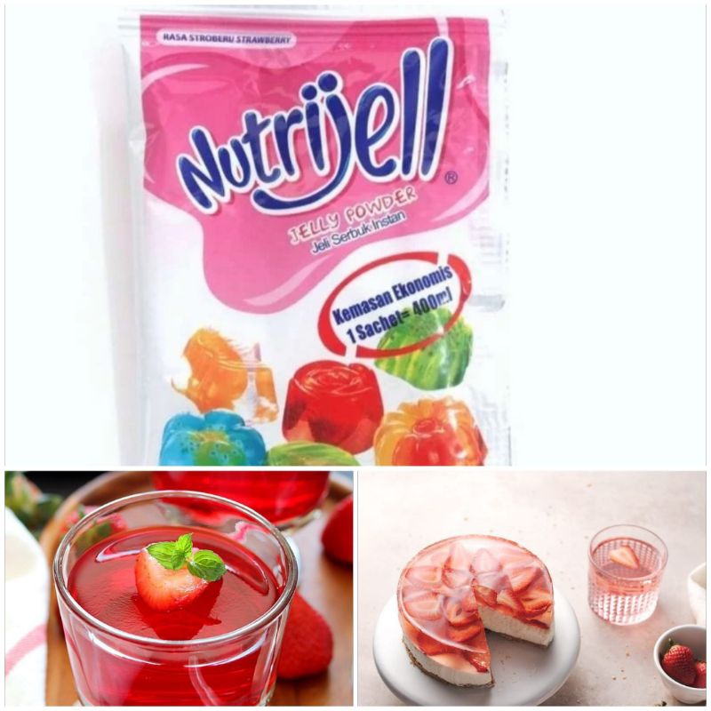 

Nutrijell Strawberry serbuk jelly powder instan