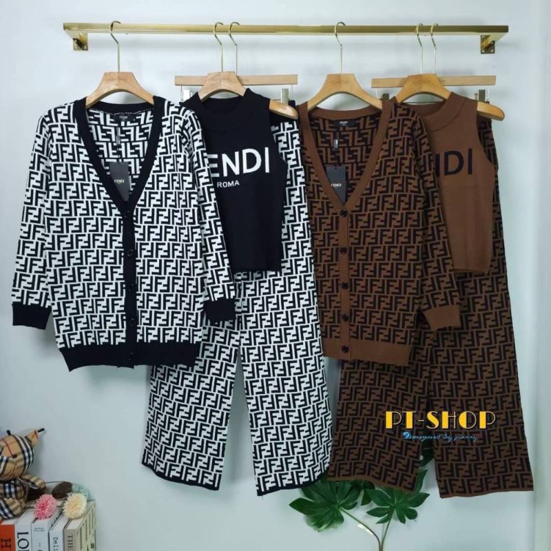 BLOUSE SET CELANA FENDI RAJUT