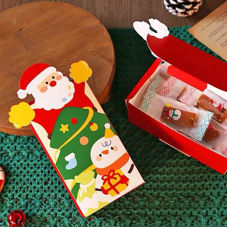 

5 pcs kotak packaging natal bentuk santa christmas box hamper hadiah permen kue box samson santa snowman