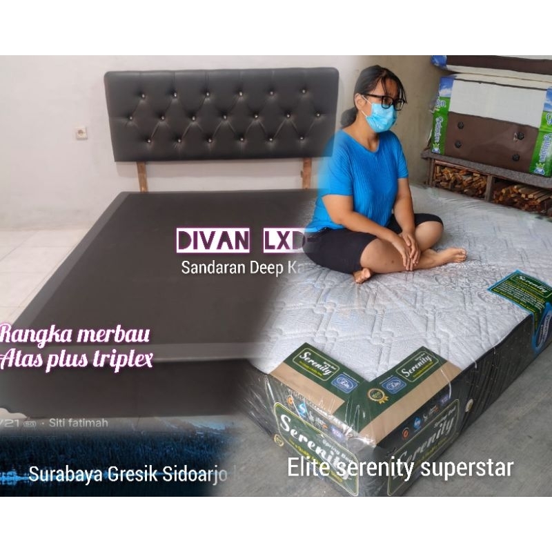 Set Elite serenity superstar divan lux e 160 x 200 spring bed divan sandaran