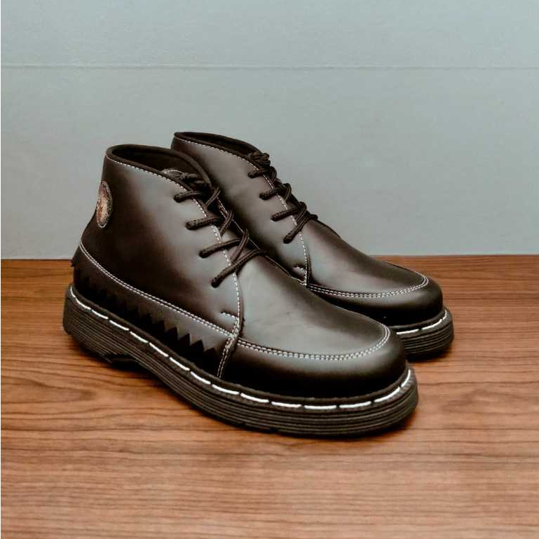 Indian Boy Sepatu Pantofel Formal Boots Hitam Pria Docmart Indian Low Boot Casual Kerja Cowok Origin