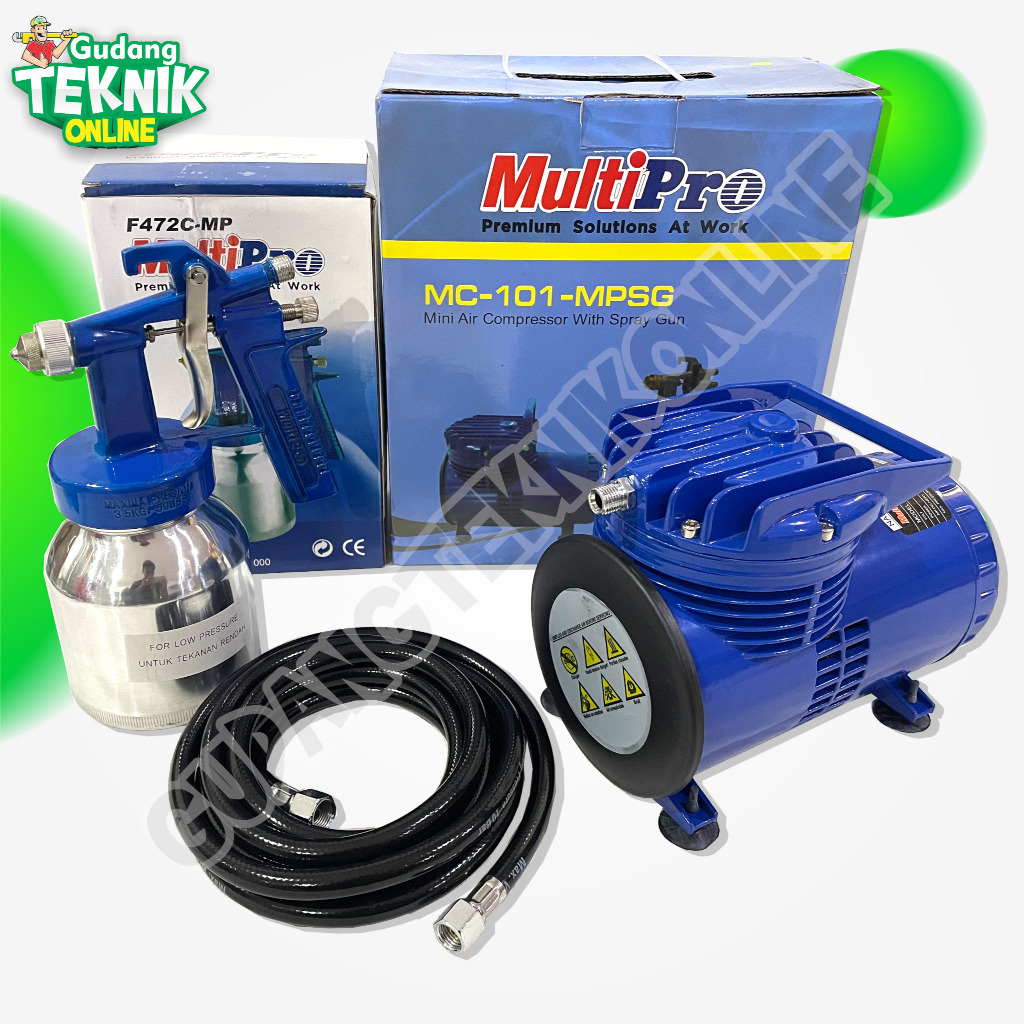 MULTIPRO MINI Kompresor Angin Spray Gun Cat  MC101-MPSG / Compressor Mini Udara Seprai Cat Tabung Ba