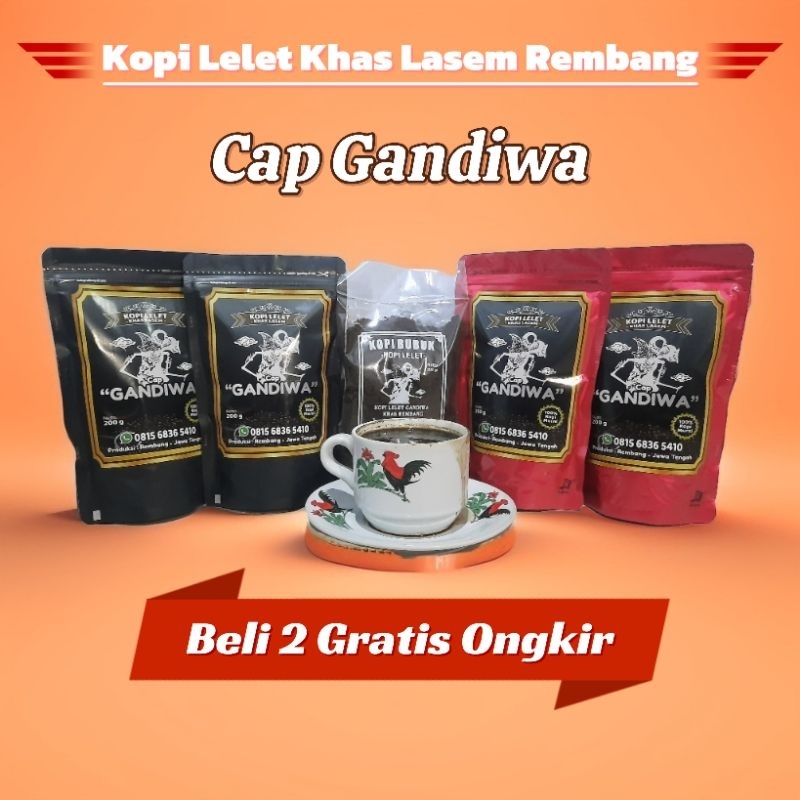 

KOPI LELET CAP GANDIWA 200 Gram / Kopi lelet Robusta khas lasem Rembang 200g/Kopi lelet bubuk Robusta khas lasem Rembang 200g