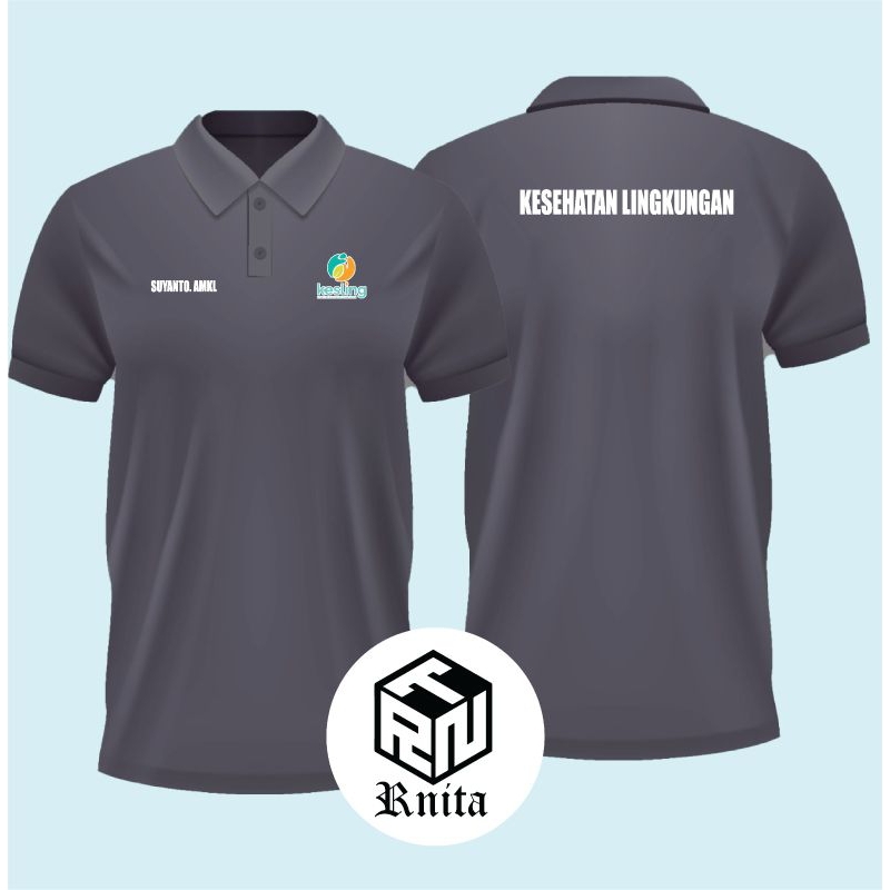 KAOS KERAH MODEL POLO-KESEHATAN LINGKUNGAN CUSTOM-BAJU TANGAN PENDEK & T PANJANG