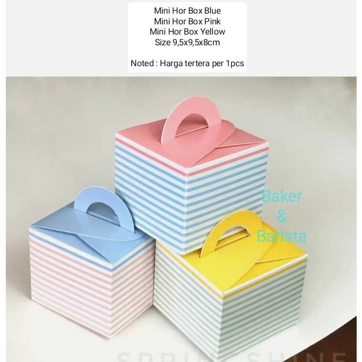 

Mini Hor Cake Box 9.5x9.5x8cm Cupcake box kotak kue Bolu Potong Gift dessert box kue impor lucu cantik