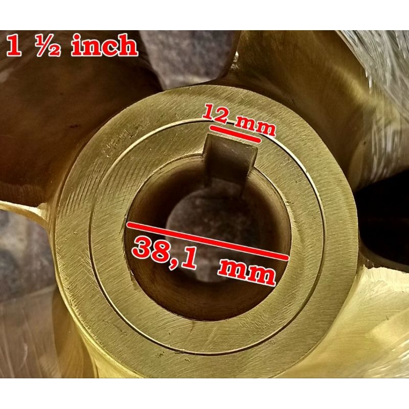 Propeller / Baling-Baling Kapal Kuningan 22×34 RH 4 Daun Bulat