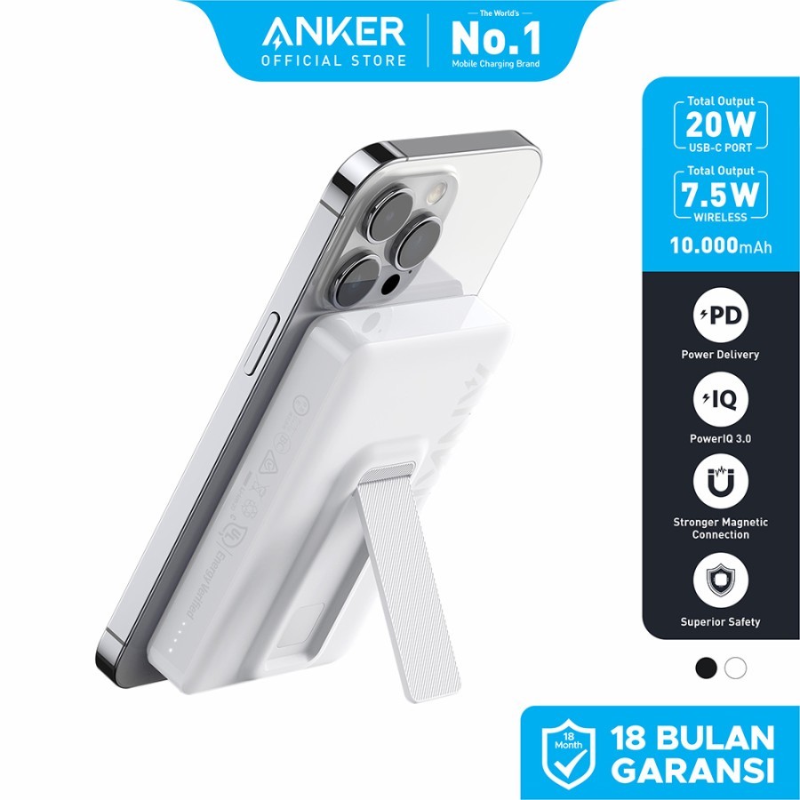 Powerbank Anker Maggo Magnetic With Kickstand (10000 mAh, 20W)- A1652